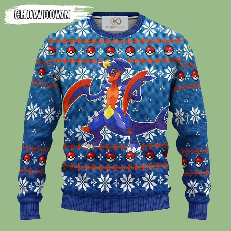 Pokemon Ugly Christmas Sweater Pokemon Garchomp Anime Merry Christmas