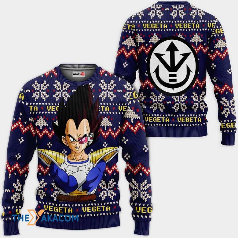 Prince Vegeta Anime Dragon Ball Custom Gift For Fan Anime Christmas Ugly Sweater