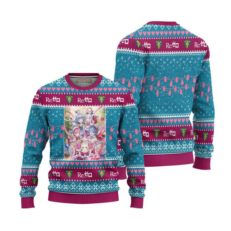 Re Zero Characters Ugly Christmas Sweater