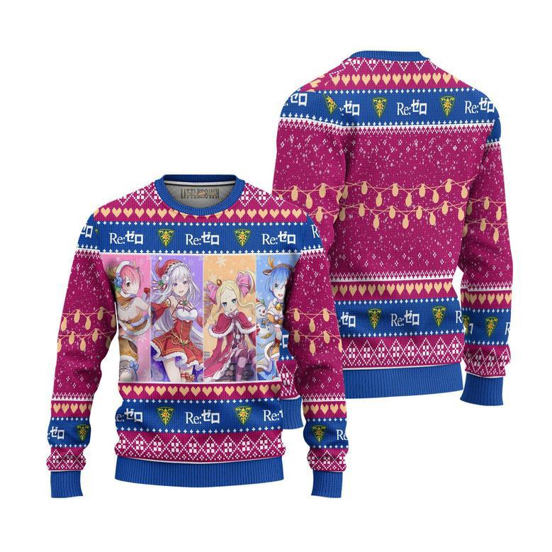 Re Zero Members Ugly Christmas Sweater