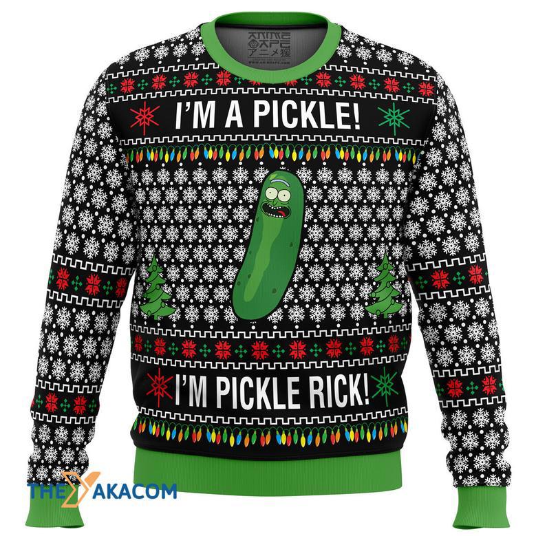 Rick and Morty Pickle Rick Gift For Fan Anime Christmas Ugly Sweater