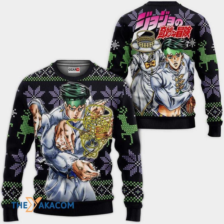 Rohan Kishibe JJBA Custom Gift For Fan Anime Christmas Ugly Sweater