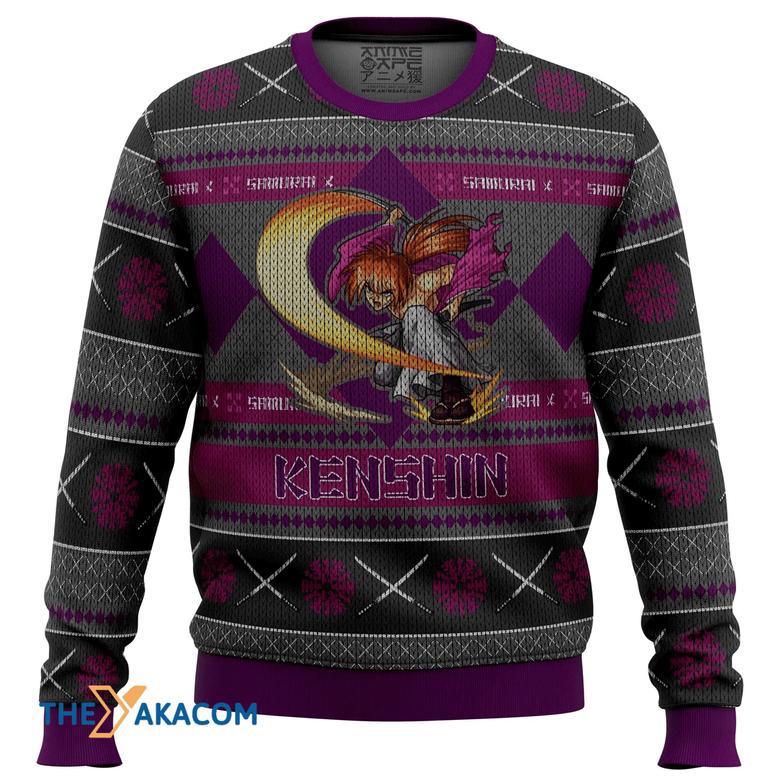 Rurouni Keshin Battousai Samurai X Gift For Fan Anime Christmas Ugly Sweater