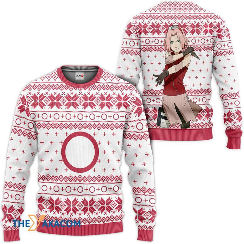 Sakura Haruno Custom Gift For Fan Anime Christmas Ugly Sweater