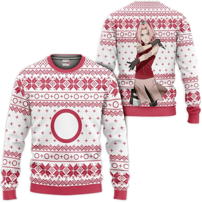 Sakura Haruno Ugly Christmas Sweater Custom For Anime Fans