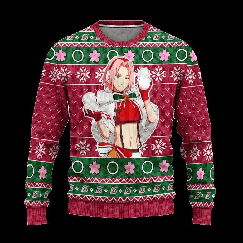 Sakura Teen Age Ugly Christmas Sweater Naruto Anime Xmas Gift