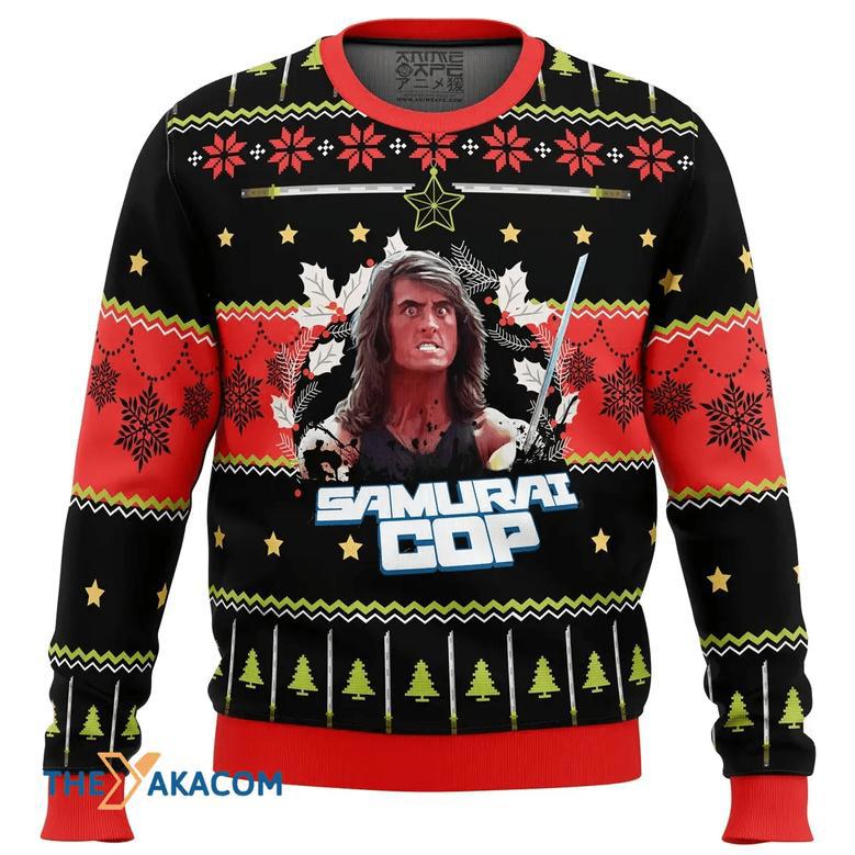 Samurai Cop Custom Gift For Fan Anime Christmas Ugly Sweater