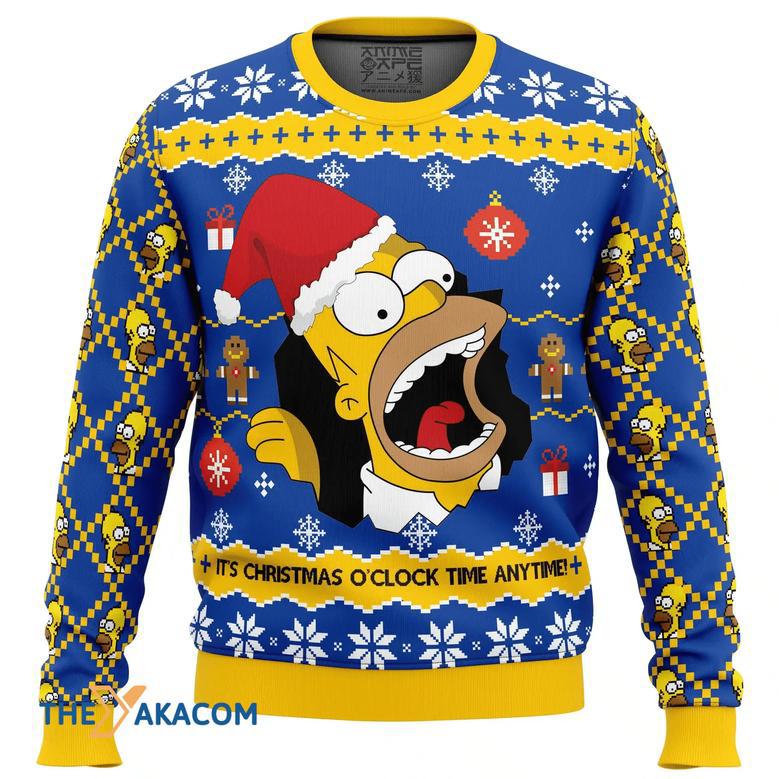 Santa Homer The Simpsons Custom Gift For Fan Anime Christmas Ugly Sweater