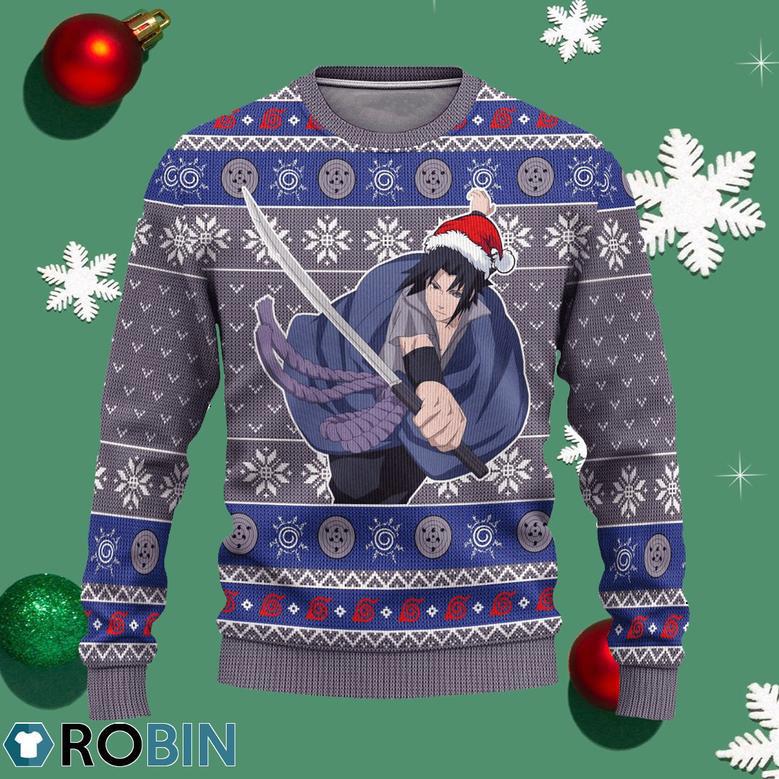 Sasuke Rinnegan Ugly Christmas Sweater Naruto Anime Xmas Gift