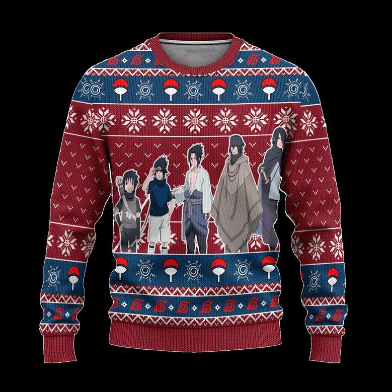 Sasuke Ugly Christmas Sweatshirt Gaiden Naruto Anime Xmas Gift