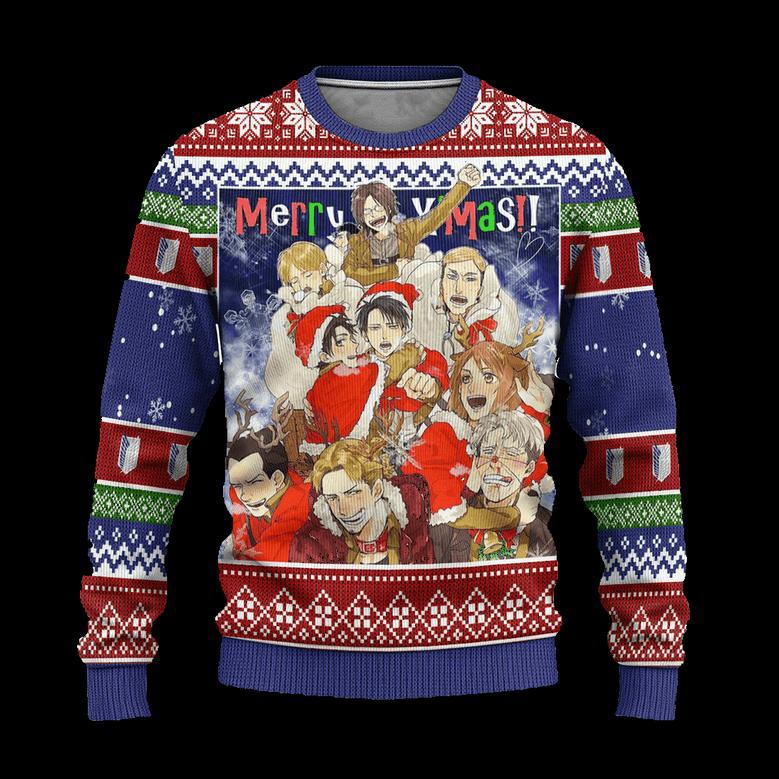 Scout Regiment Attack on Titan Anime Ugly Christmas Sweater Xmas Gift