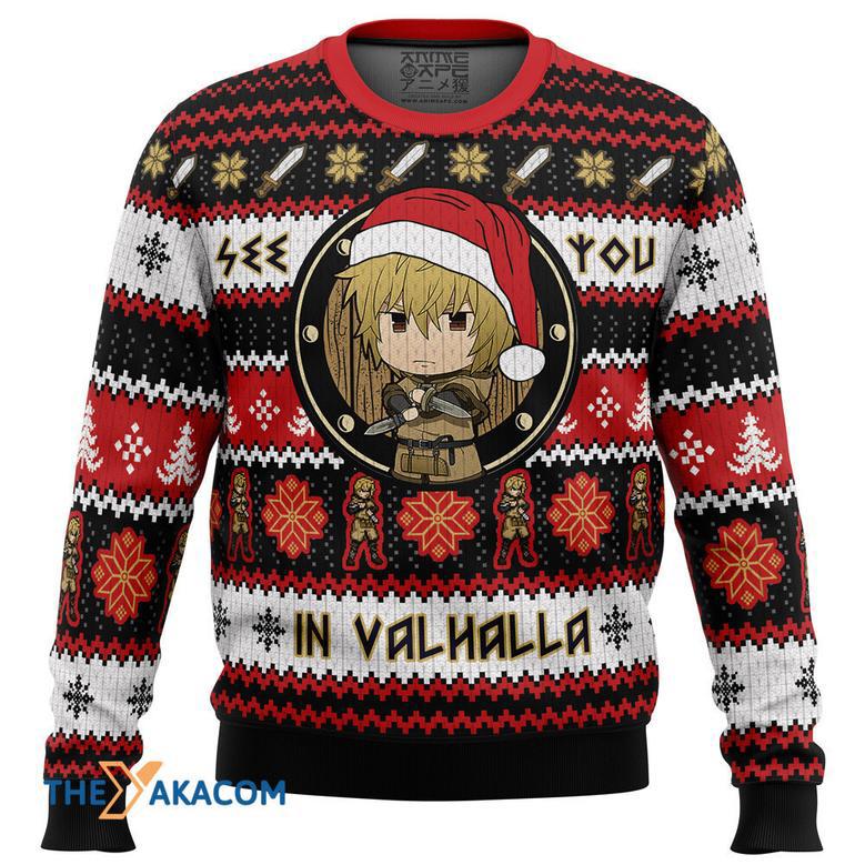 See You in Valhalla Vinland Saga Gift For Fan Anime Christmas Ugly Sweater