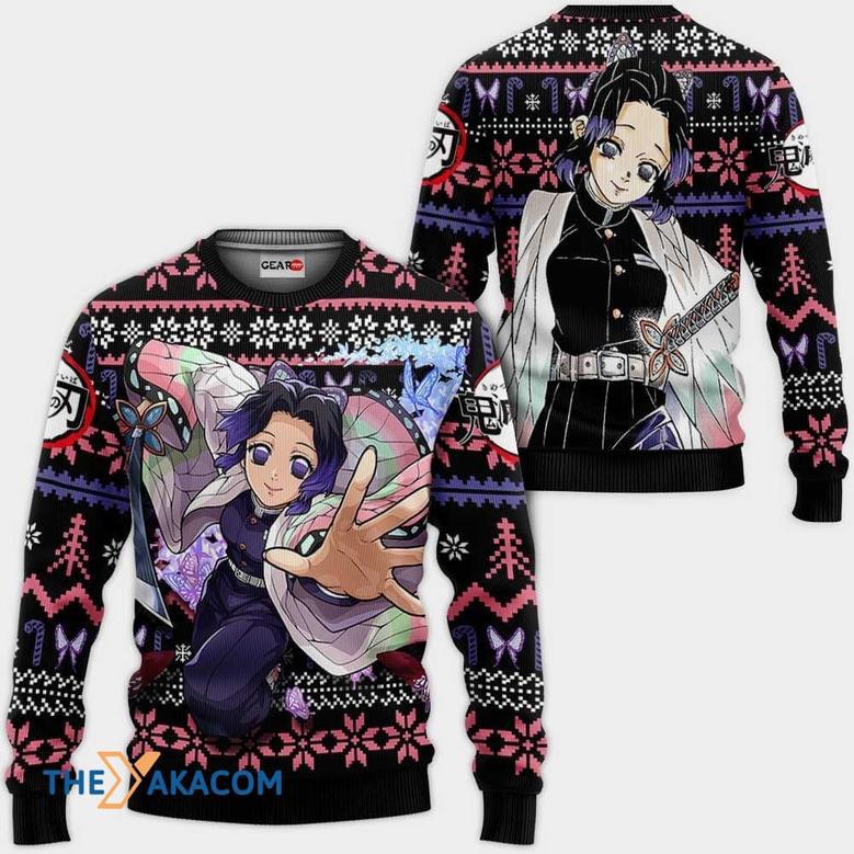 Shinobu Kocho Kimetsu no Yaiba Anime Custom Gift For Fan Anime Christmas Ugly Sweater