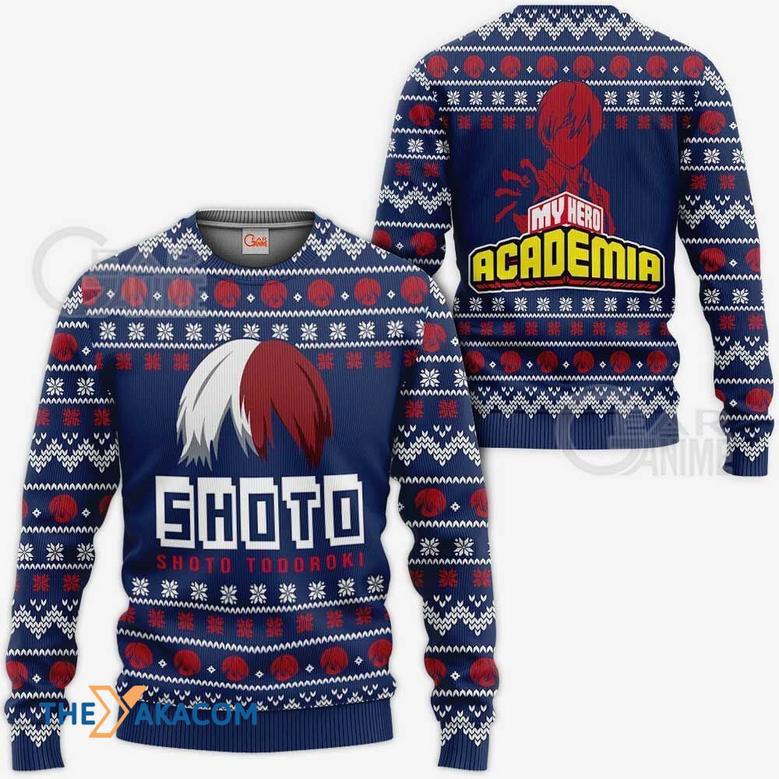 Shoto Todoroki My Hero Academia Anime Custom Gift For Fan Anime Christmas Ugly Sweater