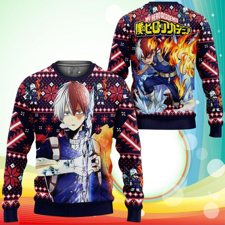 Shoto Todoroki Ugly Christmas Sweater Anime My Hero Academia Xmas Gifts