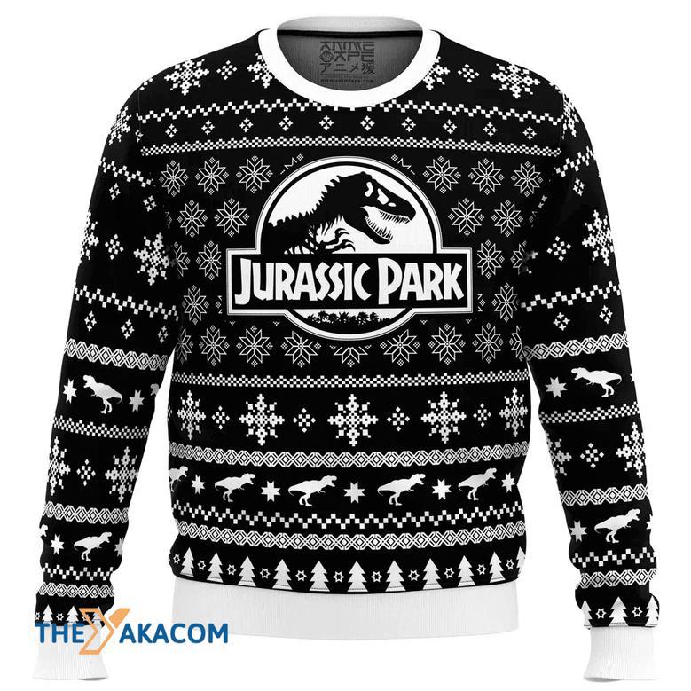 Skeleton Christmas Jurassic Park Gift For Fan Anime Christmas Ugly Sweater