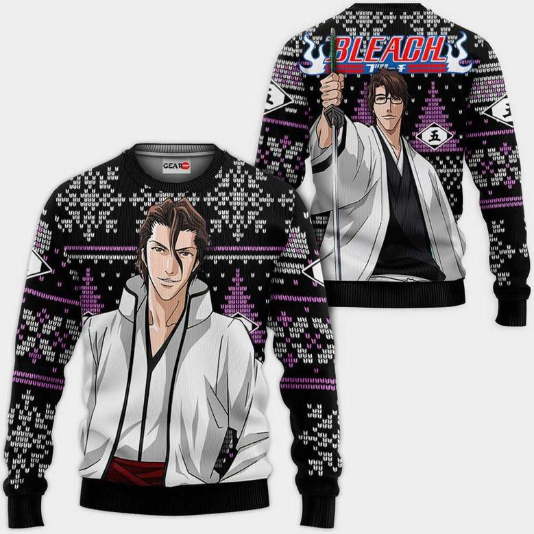 Sosuke Aizen Ugly Christmas Sweater Custom Anime BL Xmas Gifts