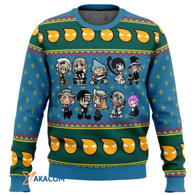 Soul Eater Chibi Custom Gift For Fan Anime Christmas Ugly Sweater