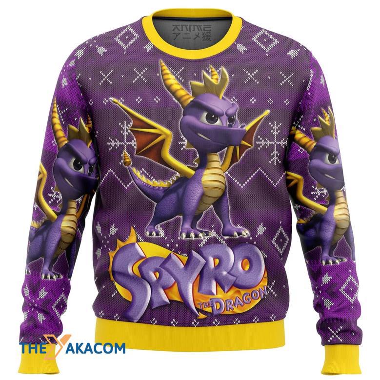 Spyro the Dragon Gift For Fan Anime Christmas Ugly Sweater