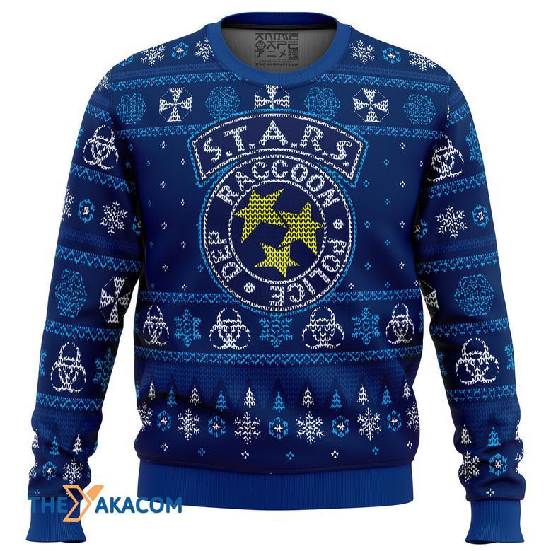 STARS Racoon City Police Resident Evil Gift For Fan Anime Christmas Ugly Sweater