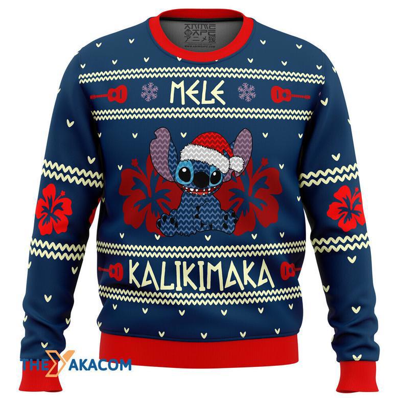 Stitch Mele Kalikimaka Gift For Fan Anime Christmas Ugly Sweater