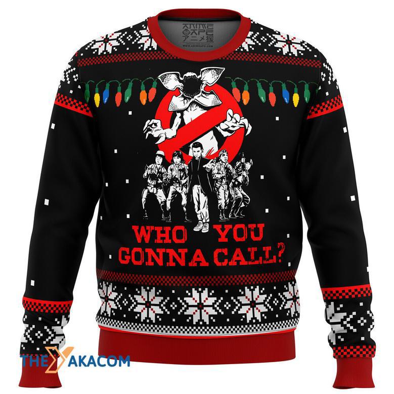 Stranger Things Who You Gonna Call Gift For Fan Anime Christmas Ugly Sweater