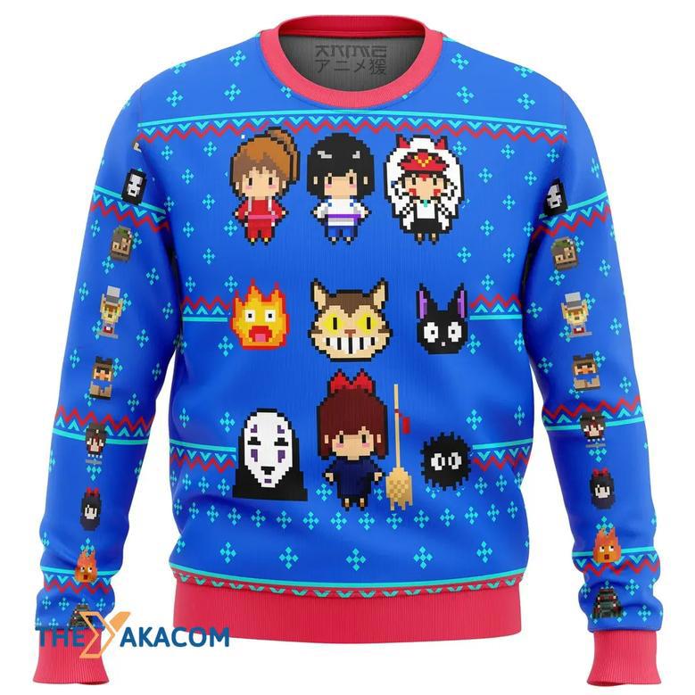 Studio Ghibli Blue Custom Gift For Fan Anime Christmas Ugly Sweater