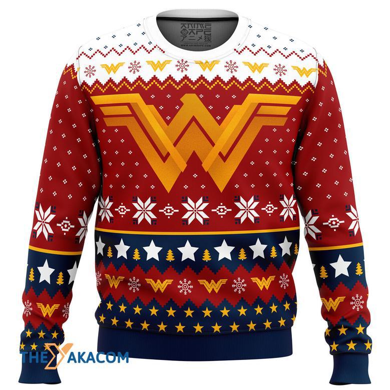 Super Heroes Wonder Woman Christmas Gift For Fan Anime Christmas Ugly Sweater