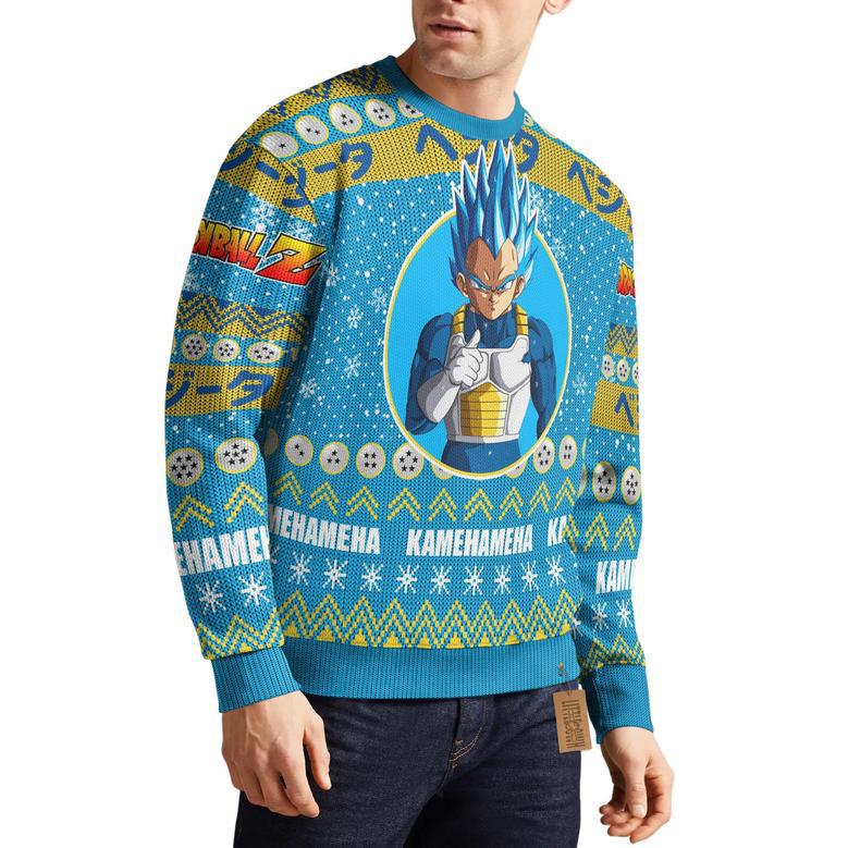 Super Saiyan Blue Dragon Ball Vegeta Ugly Christmas Sweater