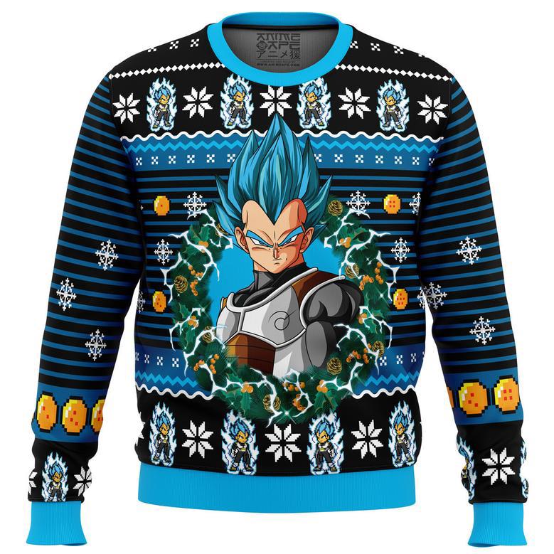 Super Saiyan Blue Vegeta Ugly Christmas Sweater