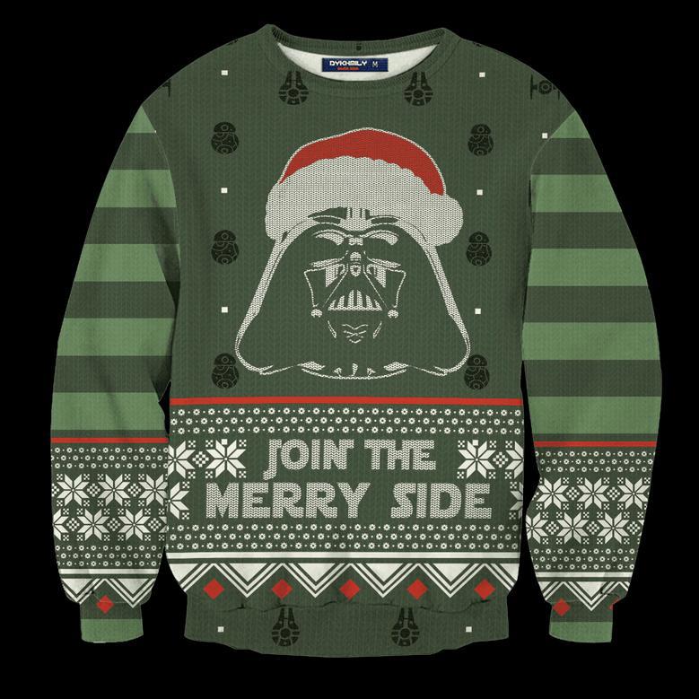 SW Ugly Sweater Join The Merry Side Sith Christmas Pattern Green Sweater Amazing SW Sweater