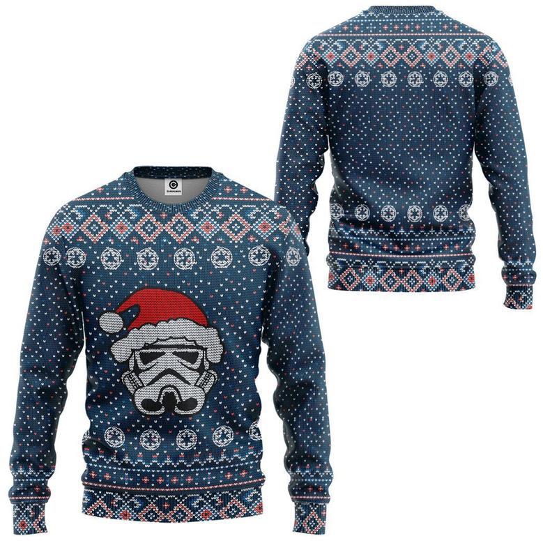 SW Ugly Sweater SW Stormtrooper Christmas Blue Sweater Awesome High Quality SW Sweater