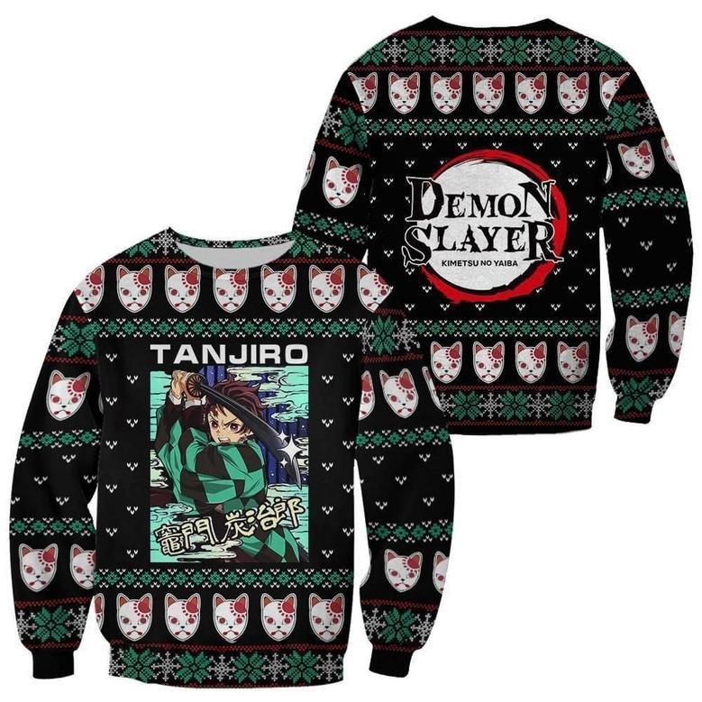 Tanjiro Kamado Ugly Christmas Sweater Kimetsu Anime Xmas Custom Clothes