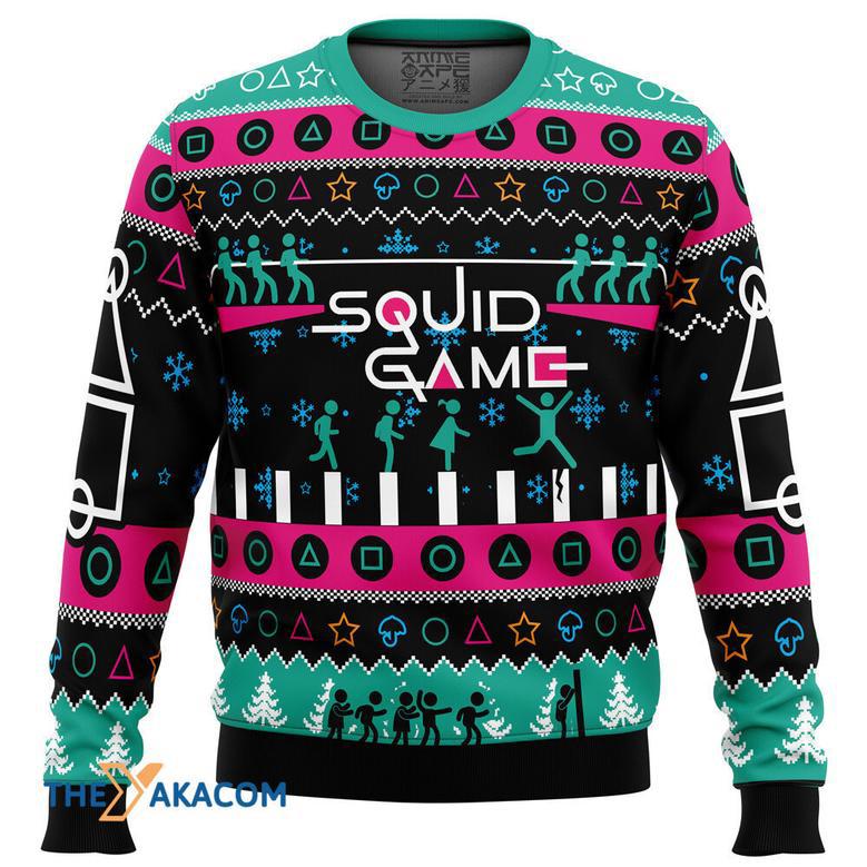 The Game is On Squid Game Gift For Fan Anime Christmas Ugly Sweater