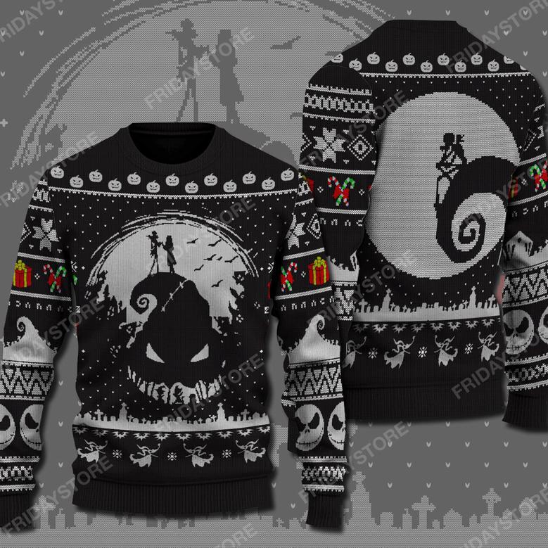 The Nightmare Before Christmas Sweater Jack And Sally Nightmare Christmas Sweater Cool High Quality