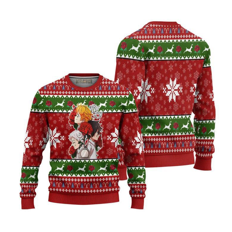 The Promised Neverland Knitted Ugly Christmas Sweater Red