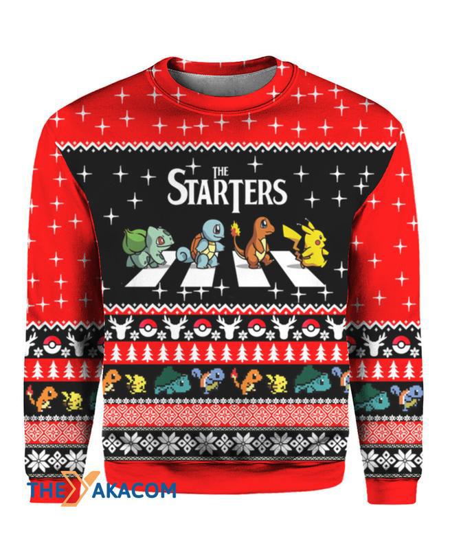 The Starters On Abbey Road Pokemon Manga Anime Christmas Ugly Sweater