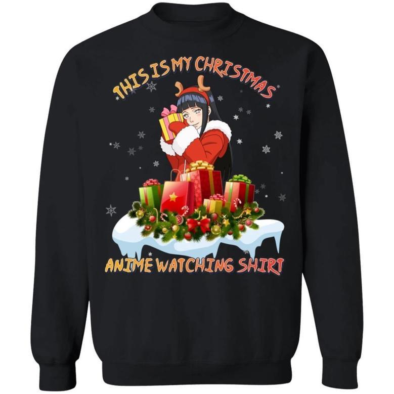 This Is My Christmas Anime Watching Shirt Hinata of Naruto Sweatshirt All Day Tee