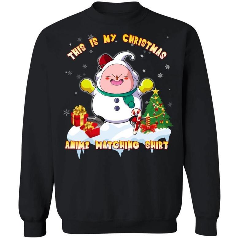 This Is My Christmas Anime Watching Shirt Majin Boo Of Dragon Ball Sweatshirt All Day Tee