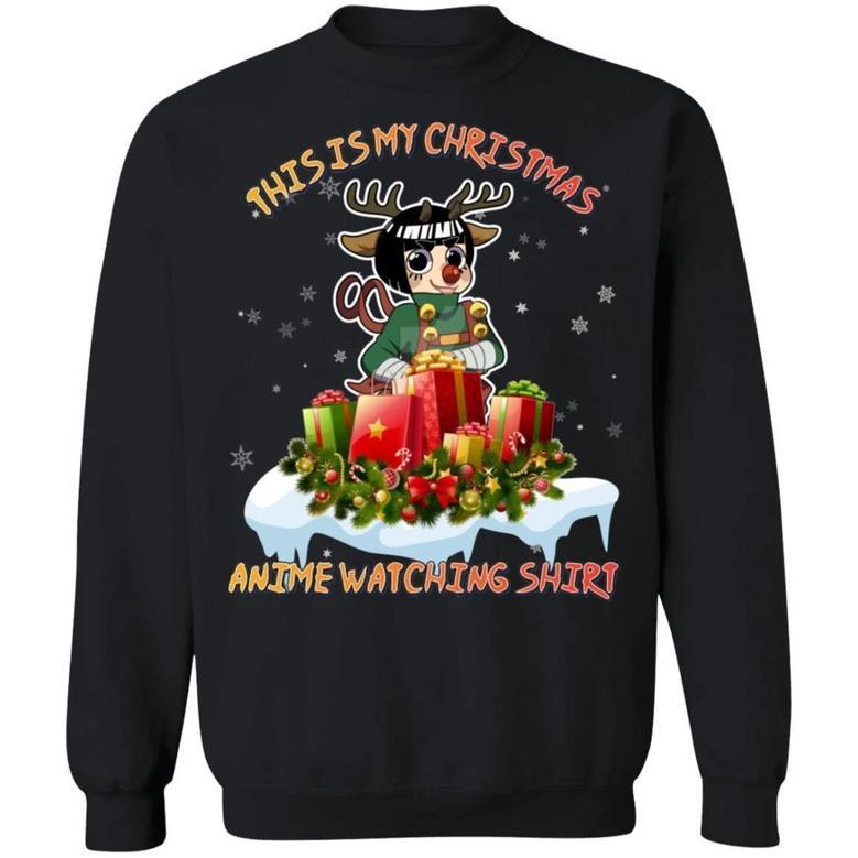 This Is My Christmas Anime Watching Shirt Rock Lee of Naruto Sweatshirt All Day Tee