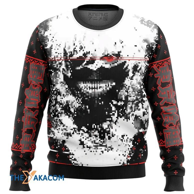 Tokyo Ghoul Kaneki Splatter Custom Gift For Fan Anime Christmas Ugly Sweater