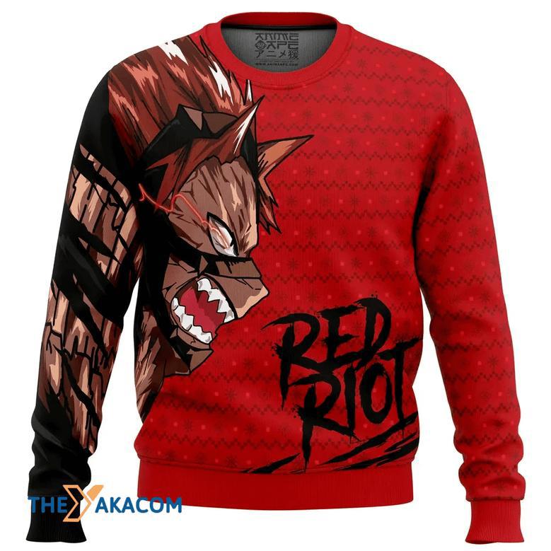 Unbreakable Red Riot My Hero Academia Gift For Fan Anime Christmas Ugly Sweater