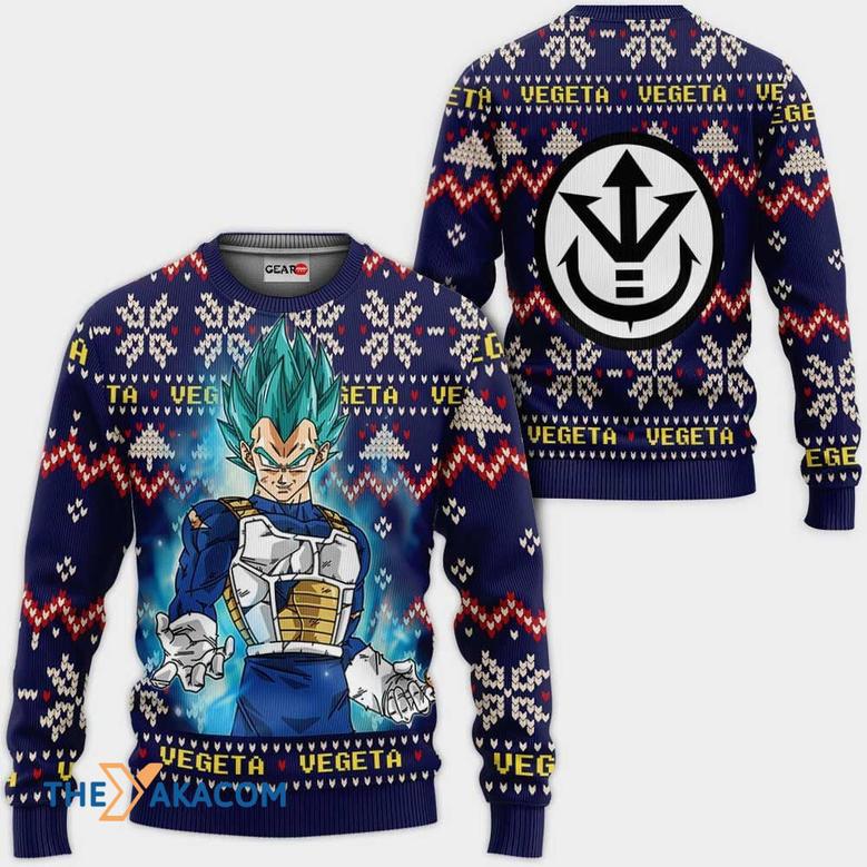 Vegeta Blue Custom Anime Dragon Ball Gift For Fan Anime Christmas Ugly Sweater