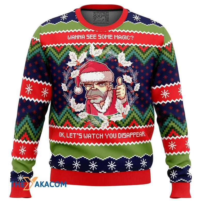 Wanna see some magic Bad Santa Custom Gift For Fan Anime Christmas Ugly Sweater