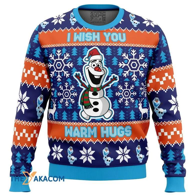 Warm Hugs Frozen Custom Gift For Fan Anime Christmas Ugly Sweater