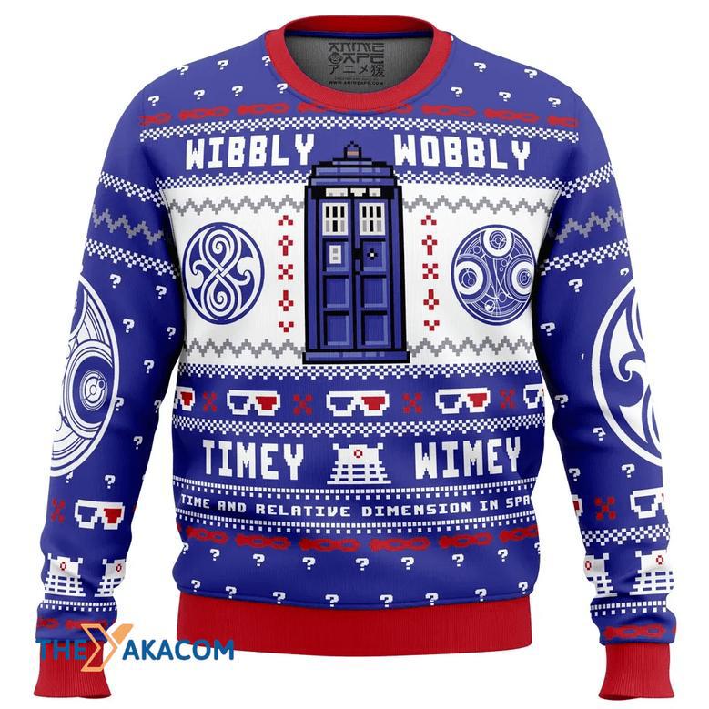 Wibbly Wobbly Doctor Who Gift For Fan Anime Christmas Ugly Sweater