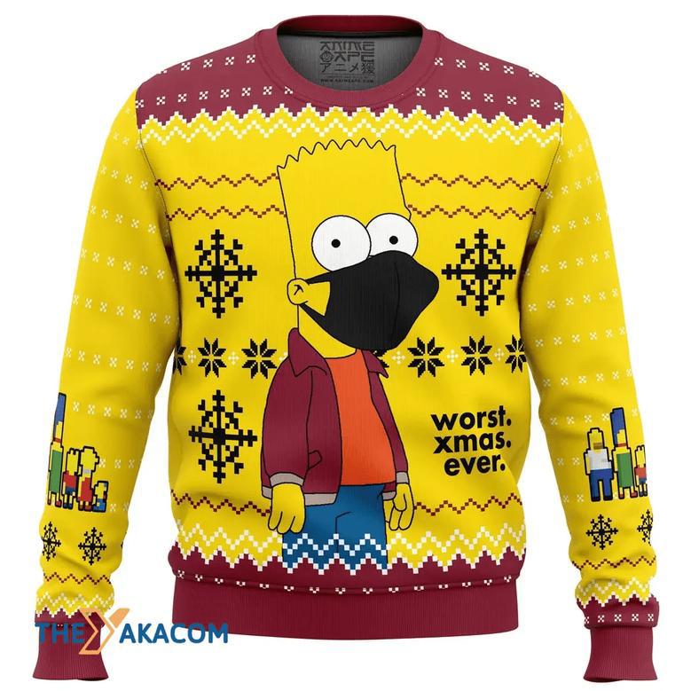 Worst Xmas Ever The Simpsons Gift For Fan Anime Christmas Ugly Sweater