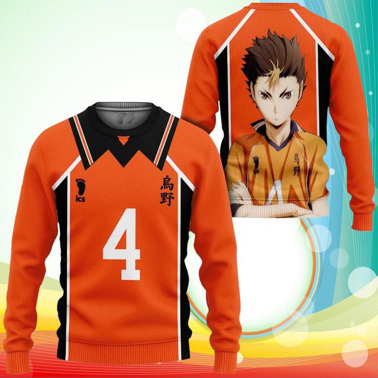 Yu Nishinoya Karasuno Sweatshirt Shirts Haikyuu Anime Costume