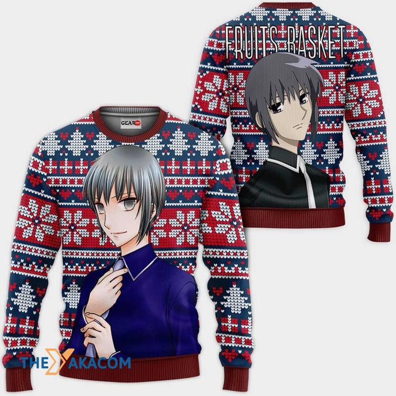 Yuki Sohma Anime Fruits Basket Custom Gift For Fan Anime Christmas Ugly Sweater