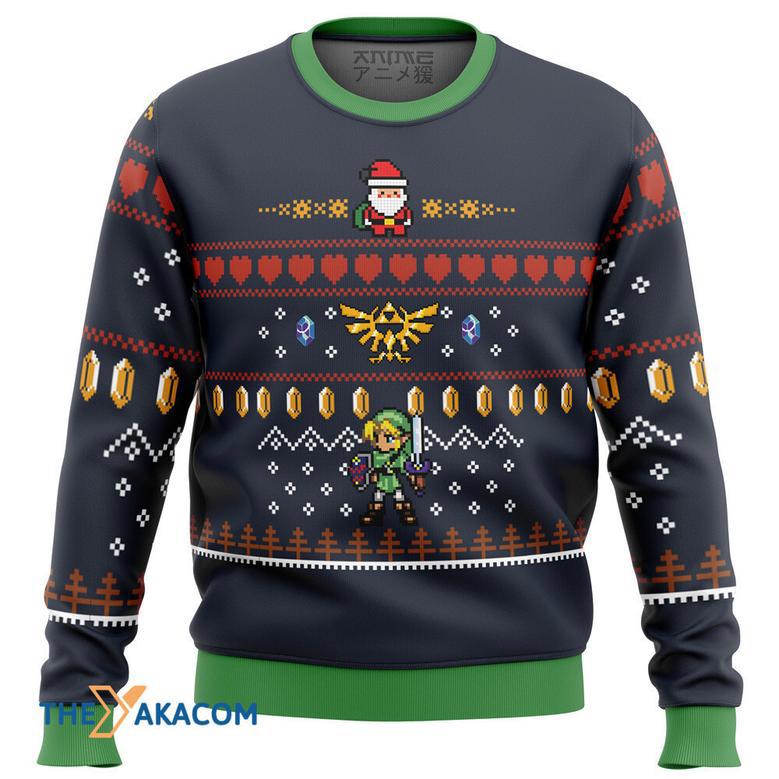 Zelda Santa Link Gift For Fan Anime Christmas Ugly Sweater